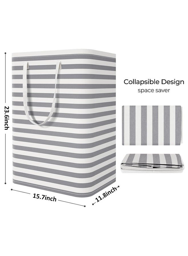 2-Pack Large Laundry Basket, Waterproof Freestanding Laundry Hamper, Collapsible Clothes Basket with Easy Carry Handles in Laundry Room Bathroom Bedroom Dorm, 75L - Image 2