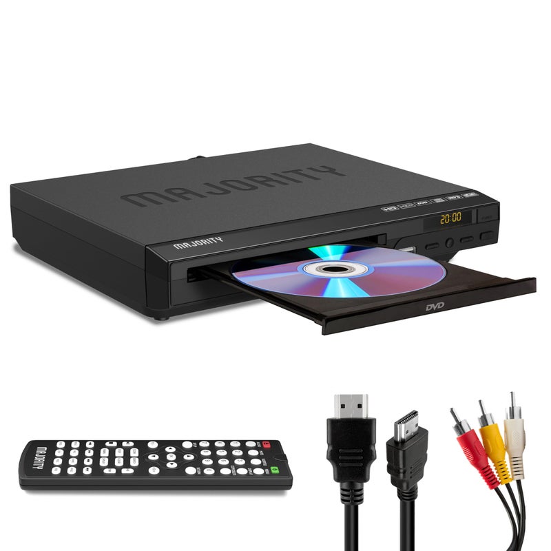2025 Model HDMI DVD Player for TV 1080P Region Free DVDPlayers for Smart TV Mini DVD Player with USB CD MP3 HDMI Cable RCA Cable Remoted Control MAJORITY DVD