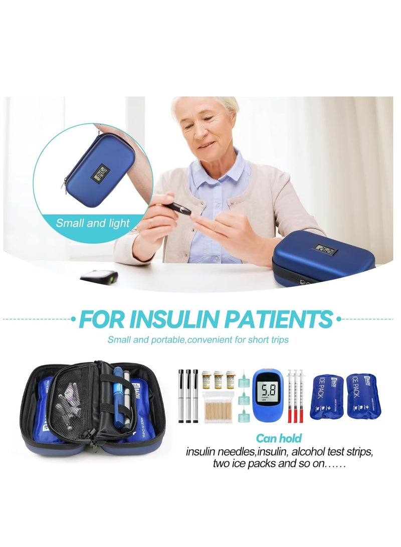 نورديك حقيبة حفظ الأنسولين، حافظة انسولين لمرضى السكر مع شاشة قياس درجة الحرارة، حقيبة أقلام الأنسولين مع عبوتين ثلج قابلة لإعادة الإستخدام، مناسبة للسفر ومحبي الأماكن الخارجية - Image 4