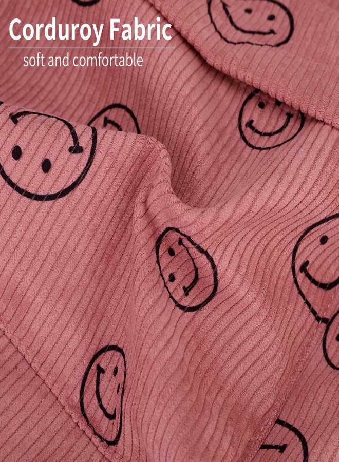 Tanweibago Backpack for Girls Boy Teen Corduroy Bookbags Elementary Middle High School with Lunch Box Pencil Bag, Smile Pink, One Size, Backpack - Image 5