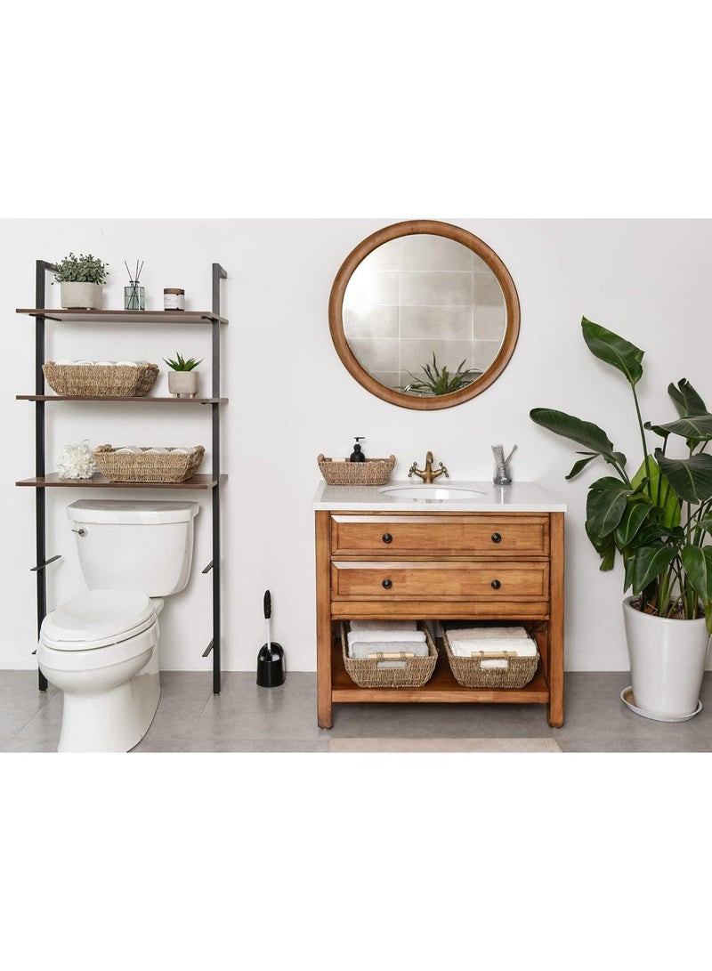 GOGOGO Hand-Woven Jumbo Storage Baskets with Wooden Handles, Seagrass Wicker Baskets for Organizing, 2-Pack - Image 2