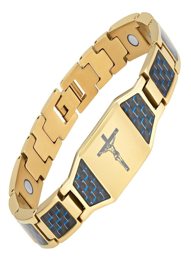 Willis Judd Christian Bracelet For Men With Crucifix Christian Religious Gift 8.5inch Titanium - Image 2