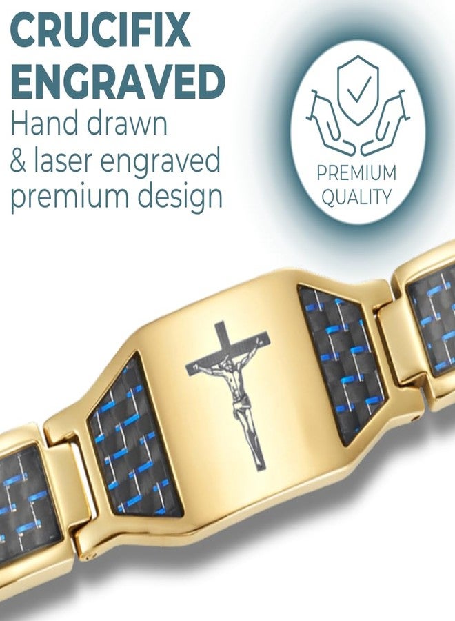 Willis Judd Christian Bracelet For Men With Crucifix Christian Religious Gift 8.5inch Titanium - Image 3