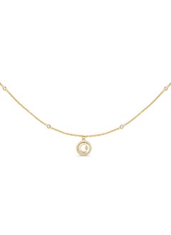 CERRUTI 1881 Cerruti 1881 Marque Necklace – Mother of Pearl & Crystal-Accented Pendant – Timeless Elegance with Vibrant Touch  - Image 1
