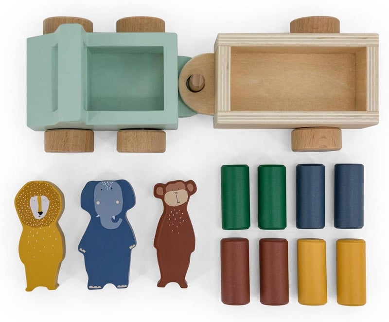 Trixie Wooden animal car with trailer - Image 2