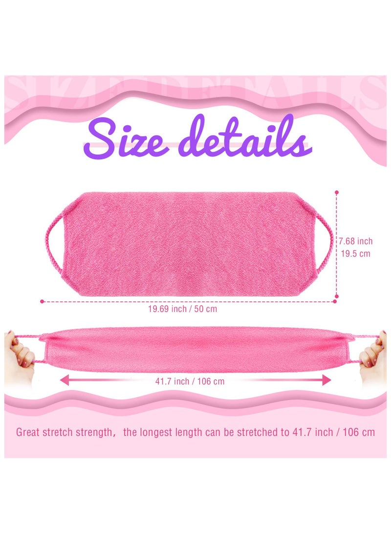 RTYY قطعتان من مقشر الظهر للاستحمام للنساء والرجال، مقشر للظهر بمقابض، غسالات بطول ممتد، حزام سحب قابل للتمدد، منشفة مقشر للجسم من النايلون، منشفة مقشر للظهر، غسالة لإزالة الجلد الميت - Image 2