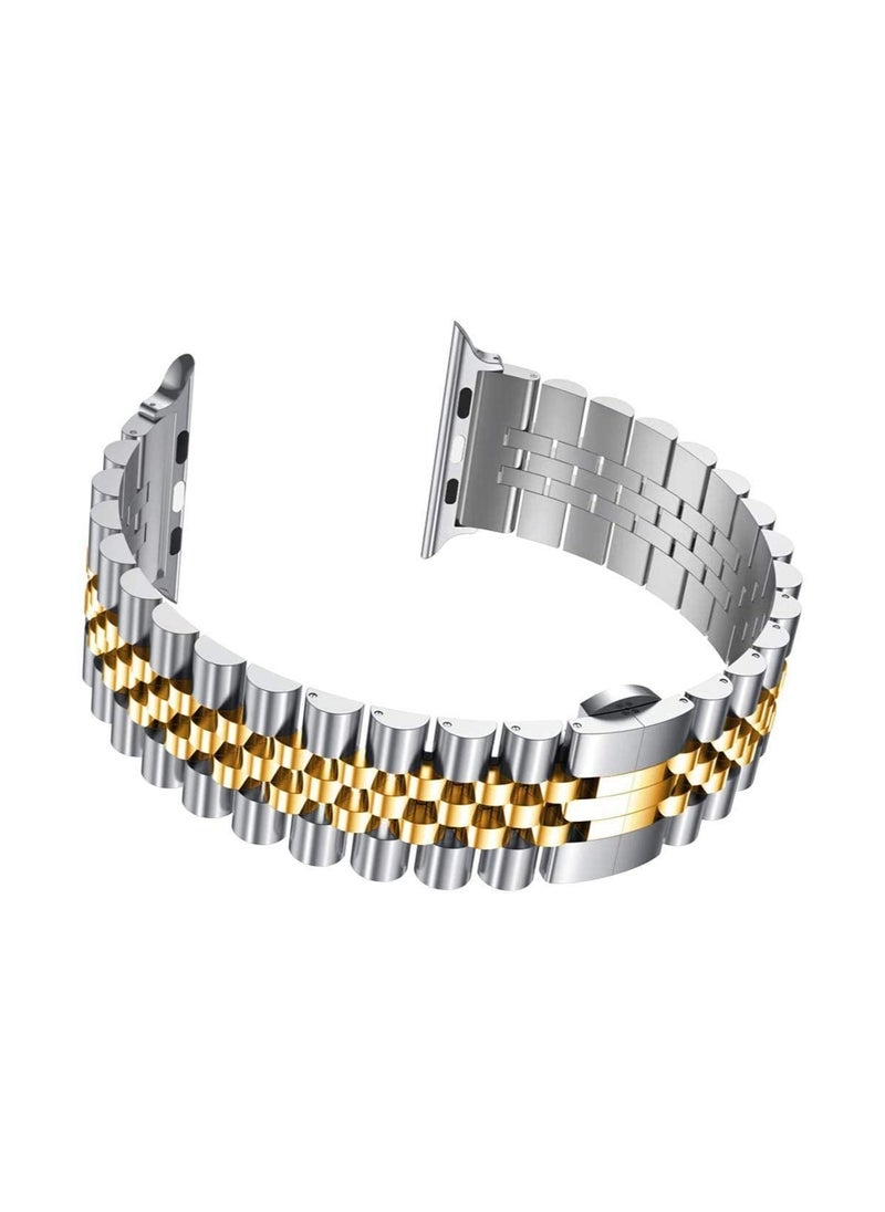 ELTRAZONE - Replacement Band Compatible with Apple Watch 45mm / 44mm / 42mm, Stainless Steel Solid Strap Metal Bracelet for Apple Watch Series 7/6/5/4/3/2/SE - Image 1