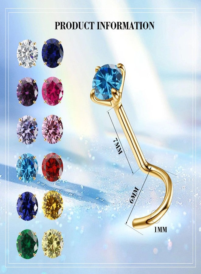 VDKIDKT Small Gold Birthstone Nose Stud for Women 20G, Hypoallergenic Nostril Solid 3mm Round CZ Nose Rings Studs for Women Tiny Gold Nose Piercing Jewelry (8.Aug-Peridot) - Image 3