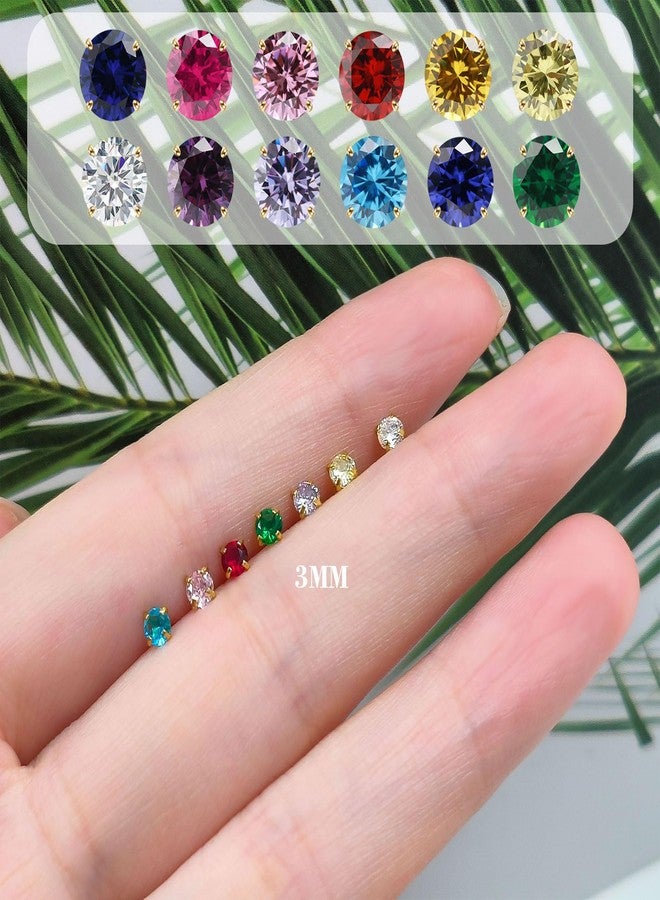 VDKIDKT Small Gold Birthstone Nose Stud for Women 20G, Hypoallergenic Nostril Solid 3mm Round CZ Nose Rings Studs for Women Tiny Gold Nose Piercing Jewelry (8.Aug-Peridot) - Image 5