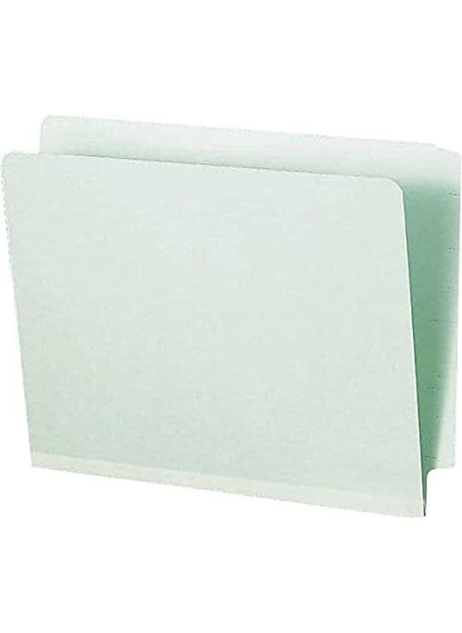 Smead Smead End Tab Pressboard File Folder, Straight-Cut Tab, 2" Expansion, Legal Size, Gray/Green, 25 per Box (29210)  - Image 1