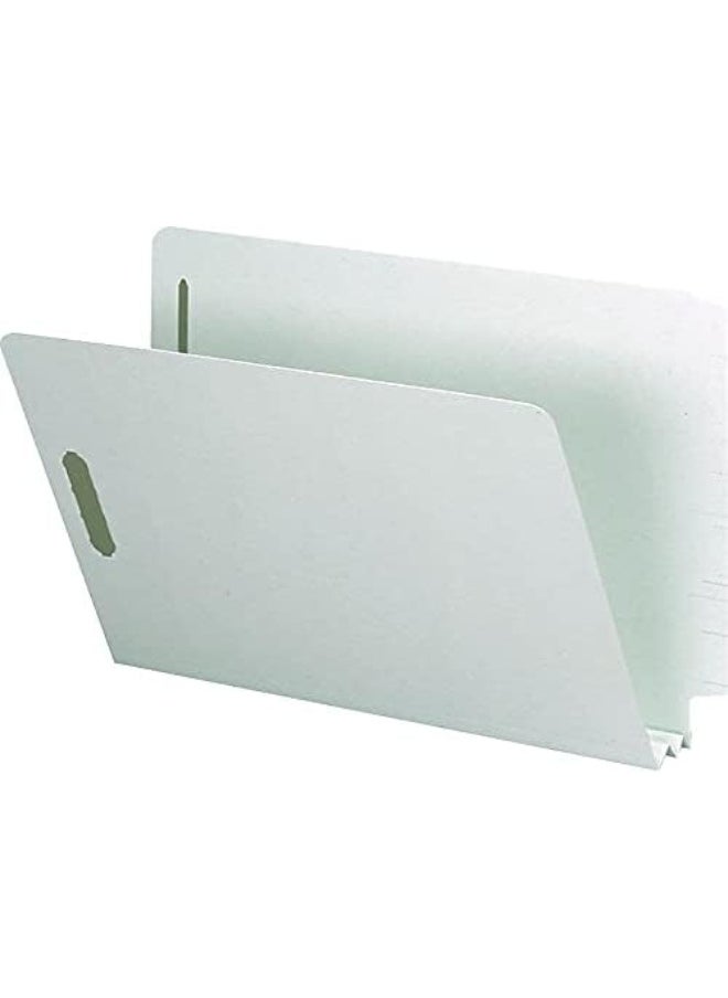 Smead Smead End Tab Pressboard File Folder, Straight-Cut Tab, 2" Expansion, Legal Size, Gray/Green, 25 per Box (29210)  - Image 3