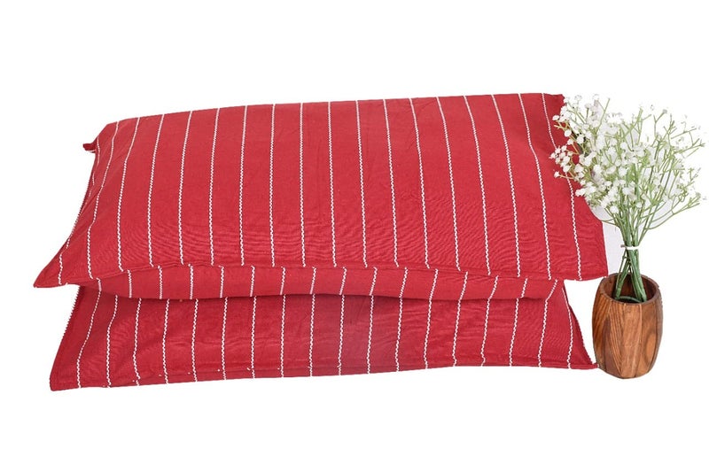 CRAZYWEAVES 100% Cotton Pillow case Khadi Cotton Pillow Covers for Bed Pillows Set of 2 Pillow Covers Set (18"x28") for Standard Pillows. (Crazy 3) - Image 1