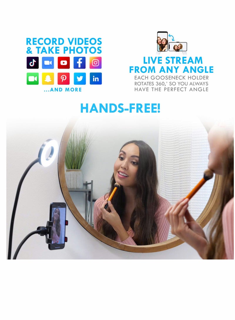 Selfie Ring Light with 24” Gooseneck Stand  Cell Phone Holder - Image 2
