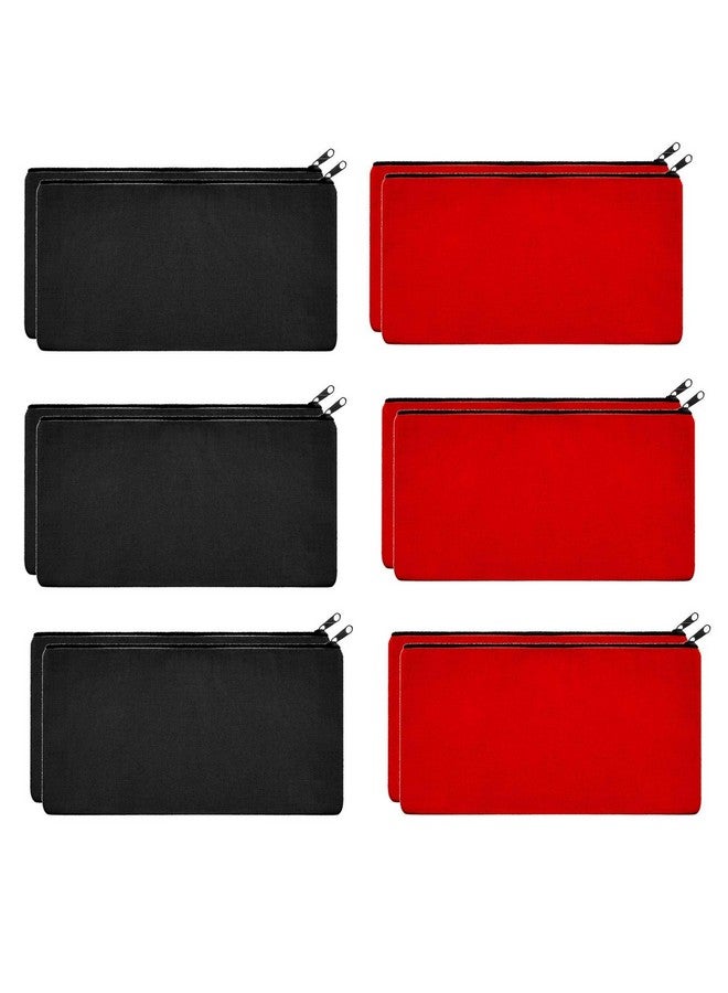 ليفي حقيبة فارغة من القماش للمكياج مع سحاب - حقيبة أقلام رصاص متعددة الأغراض من القماش القطني، حقيبة مستحضرات تجميل للسفر - عبوة من 12 قطعة - Image 1