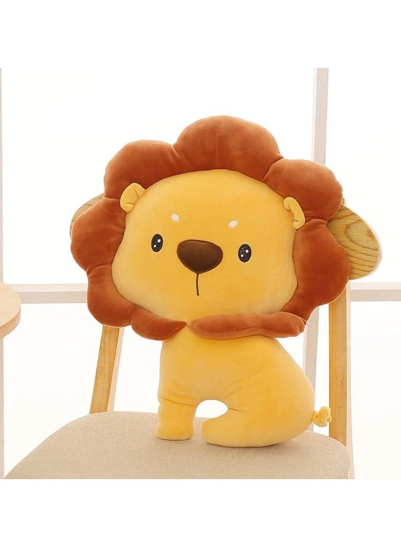 Peach Cuddle وسادة خوخية لطيفة على شكل حيوان لغرفة الأطفال (45 × 45 سم، أسد) وسادة حيوانات للأطفال، أثاث أطفال، وسادة مهد مزخرفة، ديكور حضانة، وسائد أطفال، وسادة أسد - Image 1