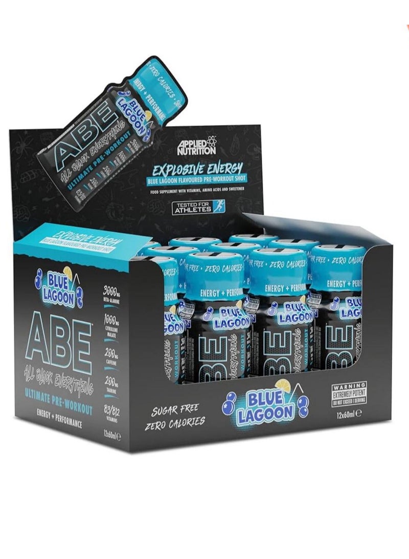 Applied Nutrition Abe Ultimate Pre Workout Shot Blue Lagoon  Flavour 60Ml Pack Of 12 - Image 1