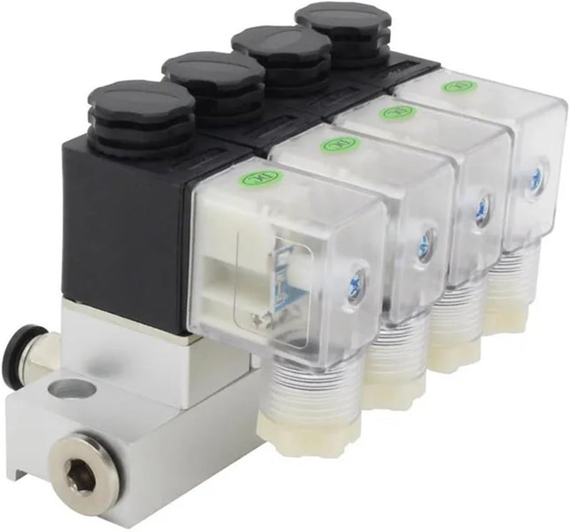 2F 2V025-06 DC12V 24V 220V 110V Pneumatic Solenoid Valve 2 Normally Closed air Solenoid Valve Cartridge Solenoid Valve 2V025-08(DC24V no Fittings)