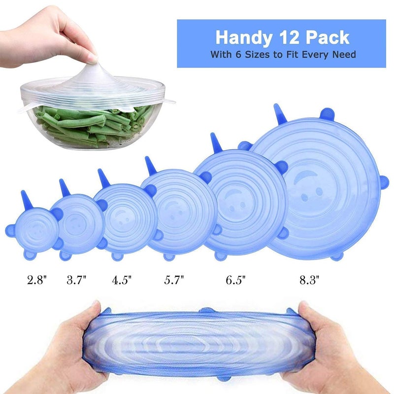 Harman Traders Silicone Food Cover Stretch Lids (6 Pcs Set) Blue - Image 3