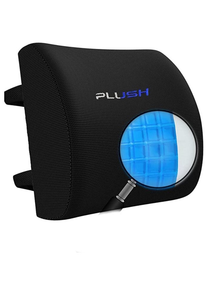 Plush - Creative Planet Plush Gel Lumbar Support Pillow for Chair and Memory Foam Coccyx Seat Cushion Reduces Back Pain, Improves Posture Instant Upgrade for Your Chair & Sit Comfortably Longer (Gel Combo) - Image 1