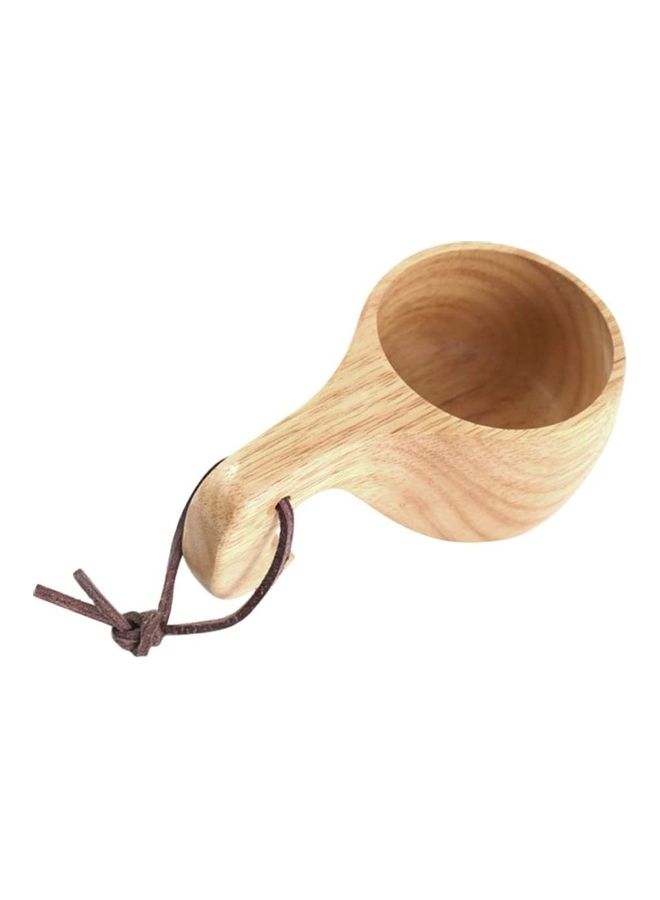 نيبمينينت كوب شاي من الخشب الطبيعي بمقبض بيج - Image 2