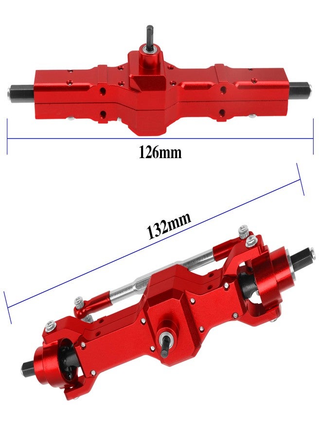 Vgoohobby Aluminum Alloy Front Rear Portal Axle Upgrade Part Compatible with WPL B14 B16 B24 B36 HengLong FeiYu JJRC 1/16 RC Car (Red) - Image 5