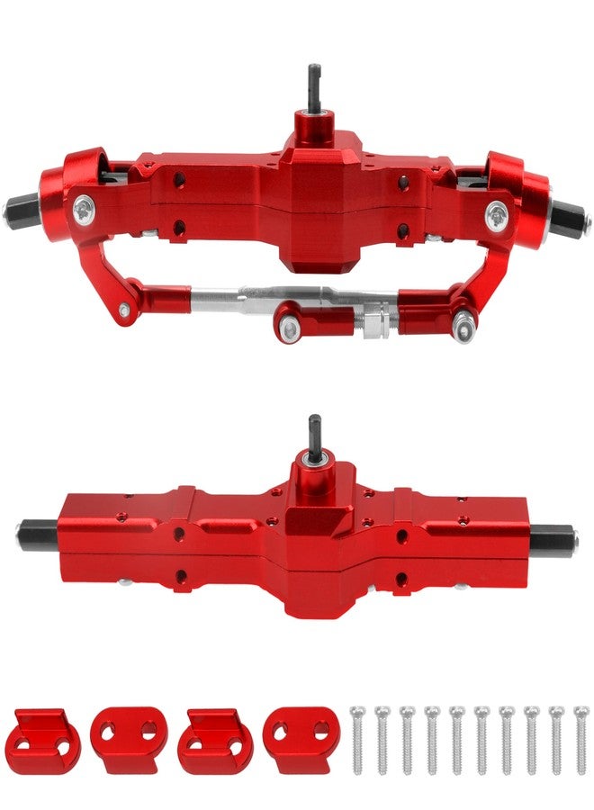 Vgoohobby Aluminum Alloy Front Rear Portal Axle Upgrade Part Compatible with WPL B14 B16 B24 B36 HengLong FeiYu JJRC 1/16 RC Car (Red) - Image 1