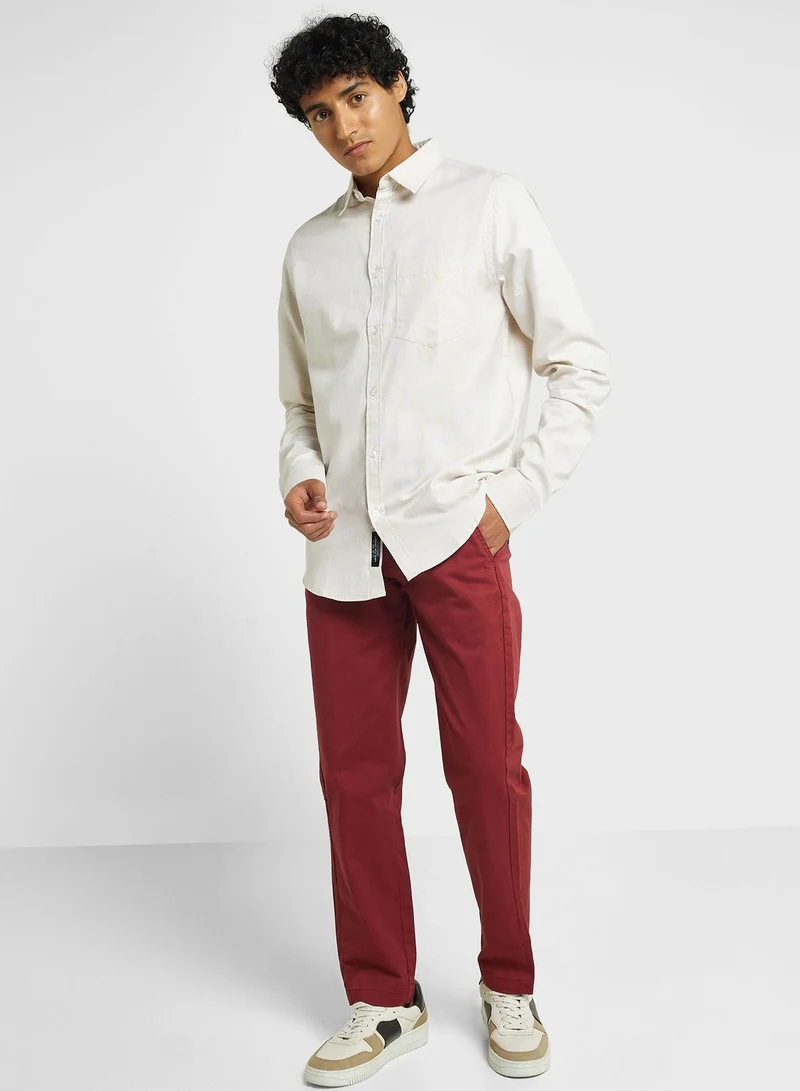 Thomas Scott Thomas Scott Spread Collar Classic Slim Fit Pure Cotton Casual Shirt