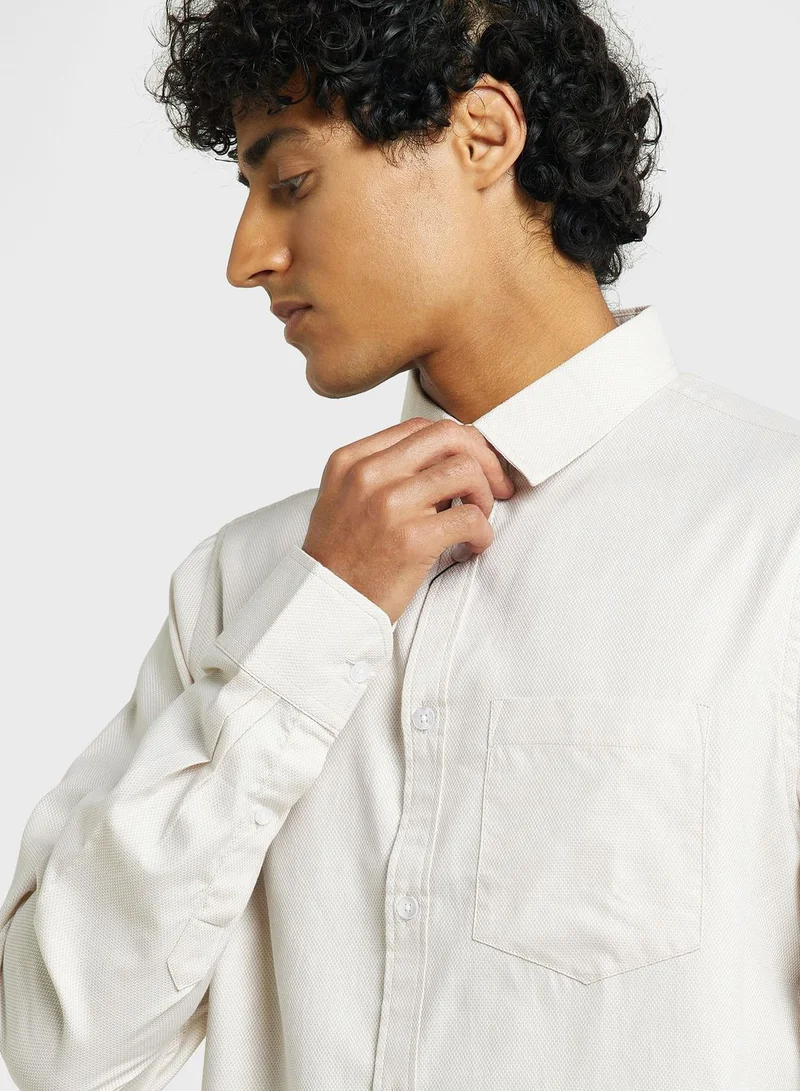 Thomas Scott Thomas Scott Spread Collar Classic Slim Fit Pure Cotton Casual Shirt
