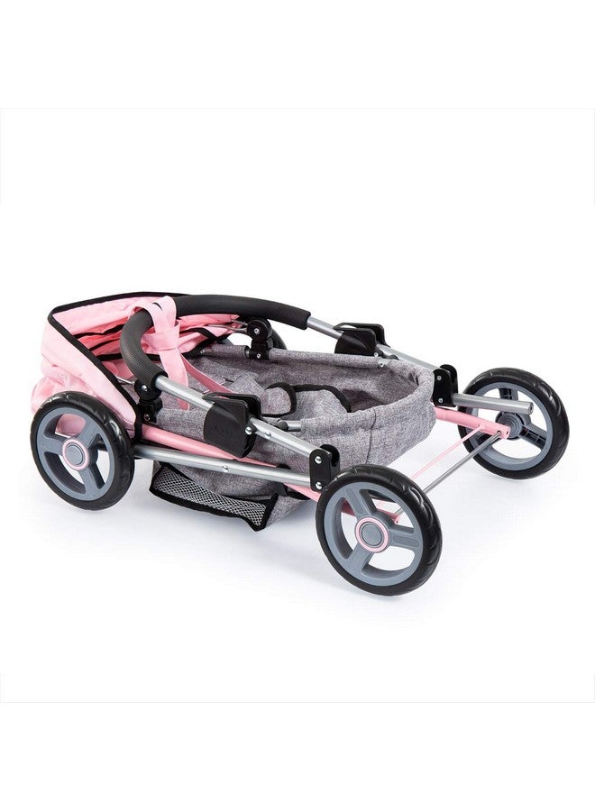 Bayer Dolls 4-in-1 Toy Baby Doll Pram Stroller Cosy Set - Dolls Up to 18" (Pink/Grey) - Image 5