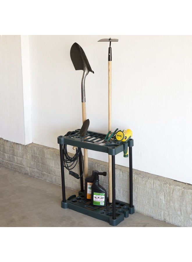 Stalwart Garden Tool Organizer - 23-Inch Utility Rack Holds up to 30 Yard Tools to Maximize Floor Space - Garage Storage and Organizers (Green) - Image 2