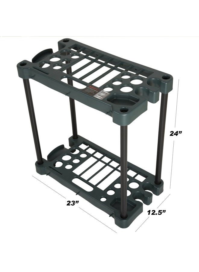 Stalwart Garden Tool Organizer - 23-Inch Utility Rack Holds up to 30 Yard Tools to Maximize Floor Space - Garage Storage and Organizers (Green) - Image 3