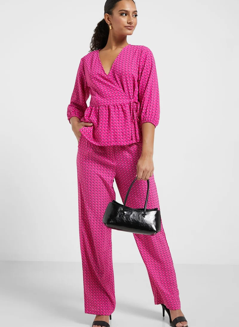 ONLY Surplice Neck Balloon Sleeve Top