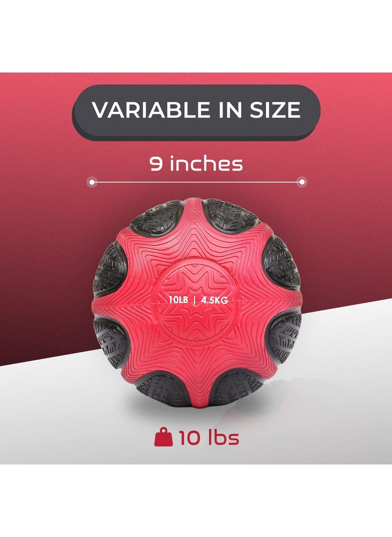 Yes4All Yes4All Medicine Ball with Dual Texture Grip Weighted Medicine Ball for Workouts Exercise Balance Training Core Strength Balance and Coordination Exercise NonSlip Rubber Shell with 681012LBS  - Image 2