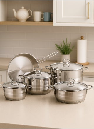 9 Piece Cookware Set Stainless Steel 18/10 Turkey Made Silver - pzsku/ZAE8F61BEB77CE097ABE2Z/45/1750494713/e05c7227-b914-4db0-9d88-364860d21a7b