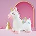 Hot Max Unicorn Bouncy Horse Toys for 2 Year Old Girl Inflatable Ultra Thick Plush Horse Hopper Ride on Rubber Jumping Toys for Baby Girl or Boy 1st Birthday Gift for 2 3 4 Year Old Pinkish White Unicorn - Image 2