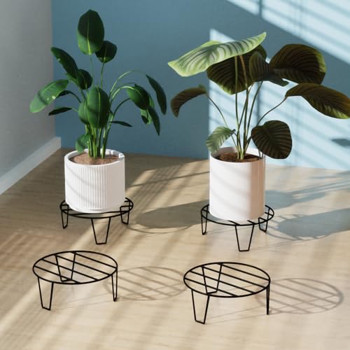 WonderStand Orion | Round Plant Stands for outdoor Balcony, round plant stands for indoor living room, Rust Proof Flower Pot Stand Galvanized Metal with 7 Layer Coating (Set of 4) - Image 1