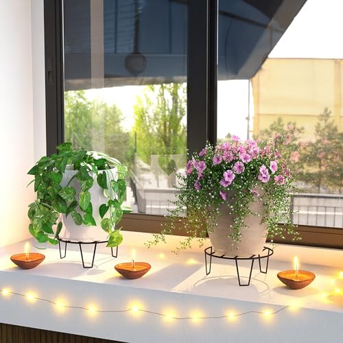 WonderStand Orion | Round Plant Stands for outdoor Balcony, round plant stands for indoor living room, Rust Proof Flower Pot Stand Galvanized Metal with 7 Layer Coating (Set of 4) - Image 4