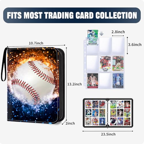 HESPLUS 900 Pocket Baseball Card Binder with Sleeves and Protector Set for Sports Cards Collector Album - Image 2