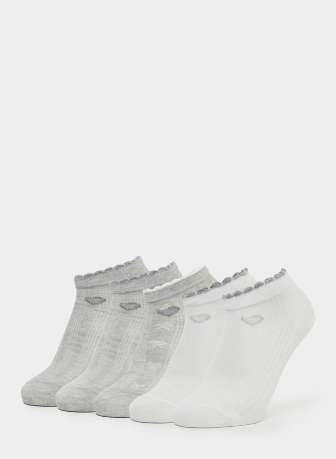 Styli Pack of 5 - Girls Assorted Ribbed Socks - Image 1
