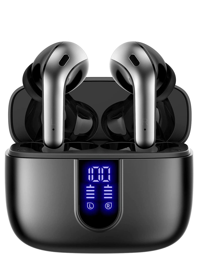 MORTICO Bluetooth Headphones True Wireless Earbuds 60H Playback LED Power Display Earphones with Wireless Charging Case IPX5 Waterproof in-Ear Ear buds with Mic for TV Smart Phone Laptop Computer Sports - Image 1