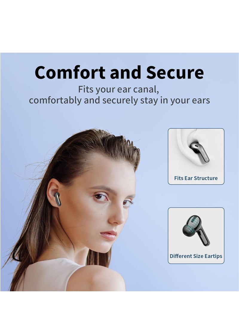 MORTICO Bluetooth Headphones True Wireless Earbuds 60H Playback LED Power Display Earphones with Wireless Charging Case IPX5 Waterproof in-Ear Ear buds with Mic for TV Smart Phone Laptop Computer Sports - Image 5