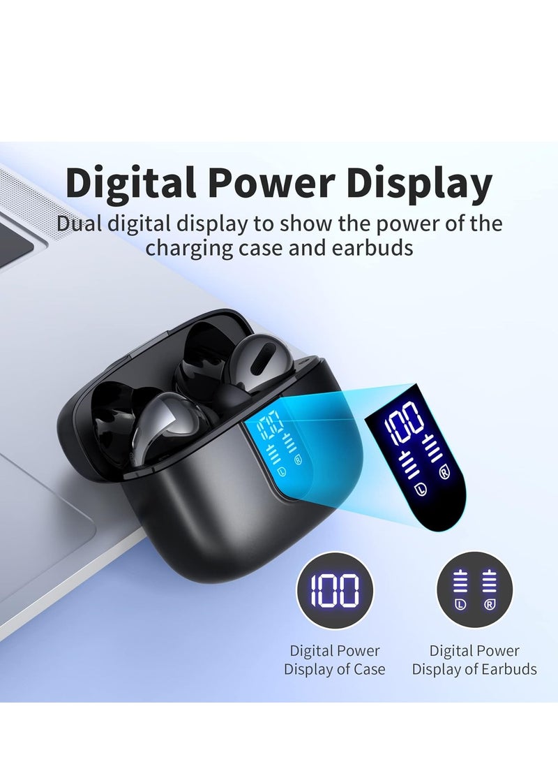 MORTICO Bluetooth Headphones True Wireless Earbuds 60H Playback LED Power Display Earphones with Wireless Charging Case IPX5 Waterproof in-Ear Ear buds with Mic for TV Smart Phone Laptop Computer Sports - Image 4