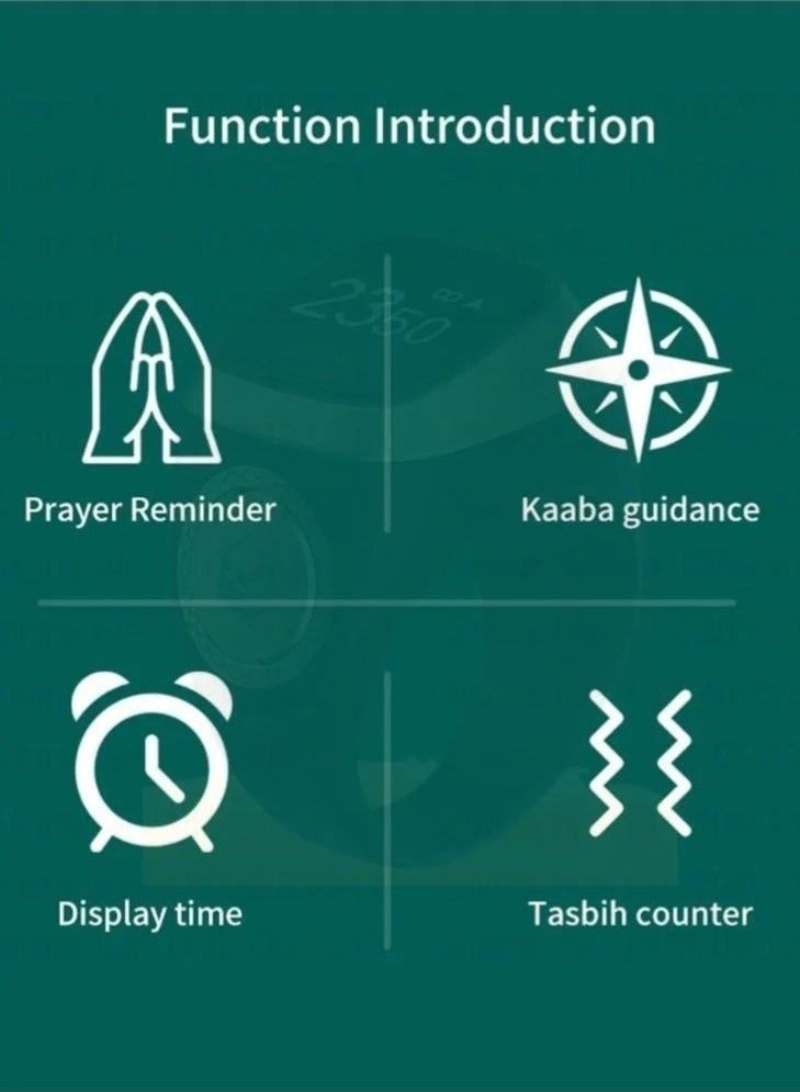 BSTWSH ZIKR COUNTER – Smart Tasbih Counting Ring Size 18mm -Black - Image 4