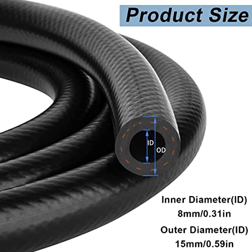 Tnisesm 5168MM Inch ID Fuel Line Set 2 Meter 6Foot 516 Fuel Line 2Pcs 14 Inch X 516 Inch Gas Inline Fuel Filters with Magnet 10 Pcs 12 ID Hose Clamps for Small Engin - Image 3
