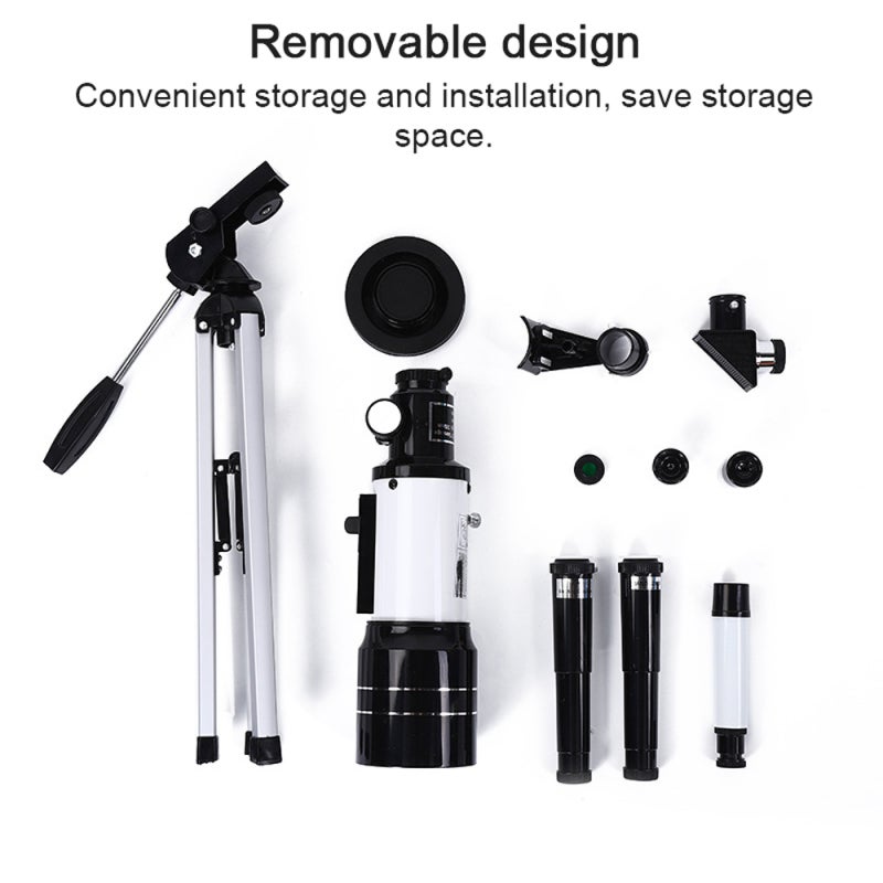 Telescope: High Magnification Aluminum Alloy Zenith Telescope - Stable Tripod Design Removable Telescope for Child Observation Scientific Interest Gift - Image 4