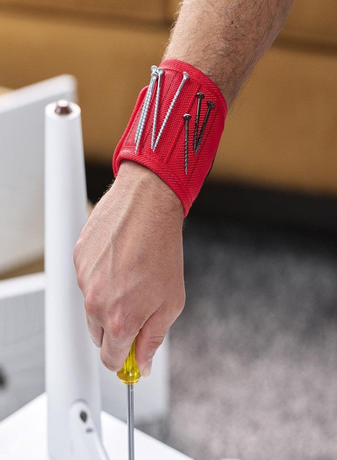 Wrap-It Storage MagSnap Magnetic Wristband by Wrap-It Storage - Red - Great Gift for Dad Tool Belt and Screw Holder - Image 2