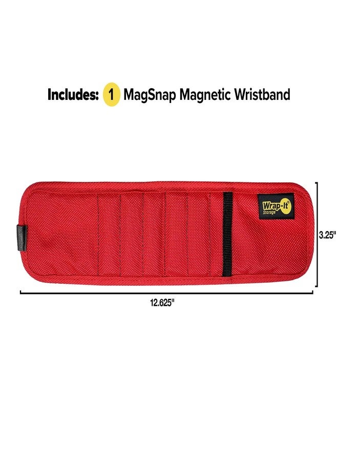 Wrap-It Storage MagSnap Magnetic Wristband by Wrap-It Storage - Red - Great Gift for Dad Tool Belt and Screw Holder - Image 3