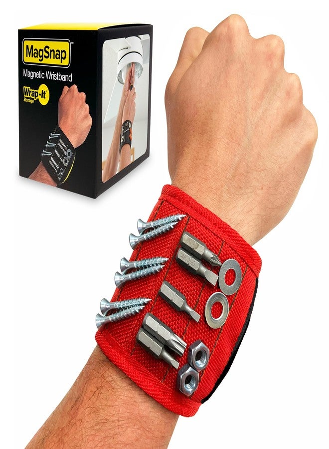 Wrap-It Storage MagSnap Magnetic Wristband by Wrap-It Storage - Red - Great Gift for Dad Tool Belt and Screw Holder - Image 1