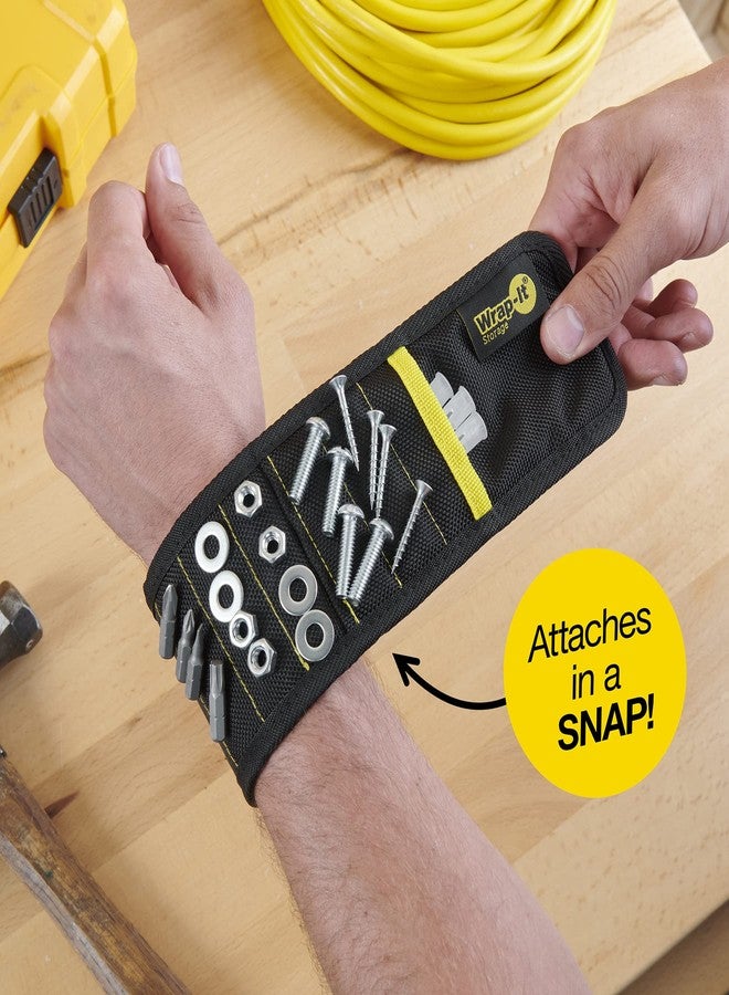 Wrap-It Storage MagSnap Magnetic Wristband by Wrap-It Storage - Red - Great Gift for Dad Tool Belt and Screw Holder - Image 4