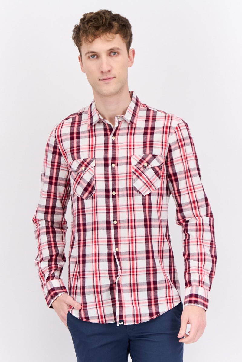 GAS Men Regular Fit Plaid Long Sleeves Casual Shirt, Multicolor - Image 1